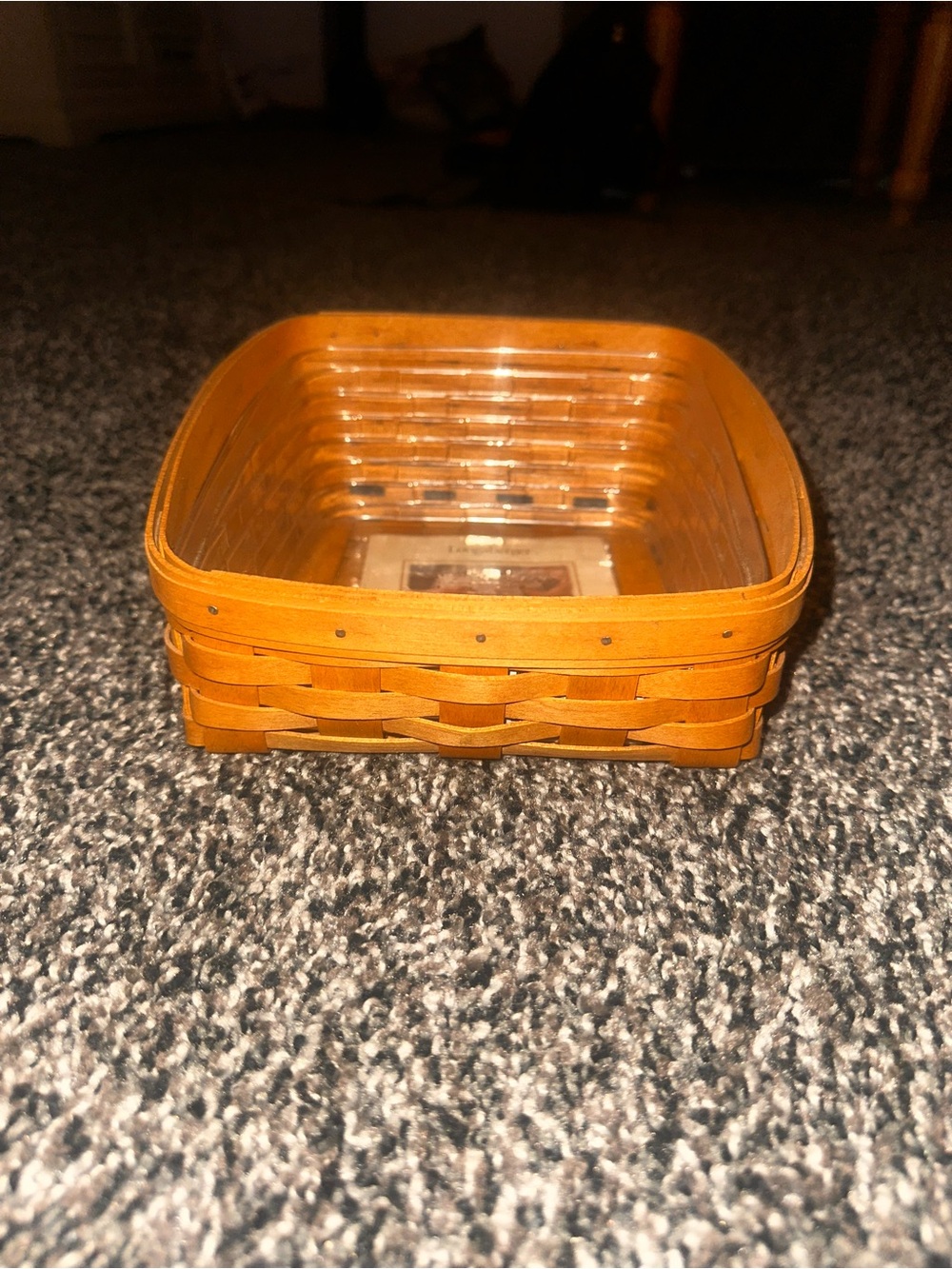 Longaberger Orange Square Woven Basket